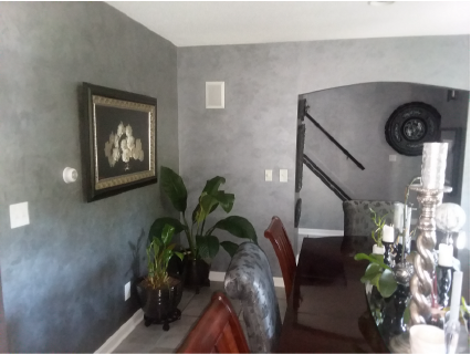 Bonnie’s finishing touches designed and painted this faux finish to match the home owner’s existing interior decor.